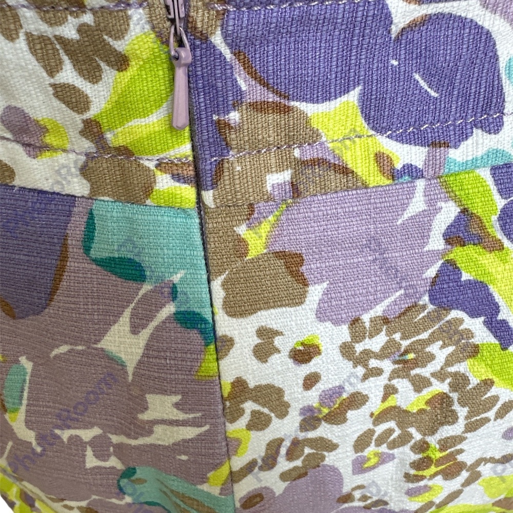 Talbots Women's Purple Floral Rear Zip Lined Skirt Size 4 - Picture 6 of 6